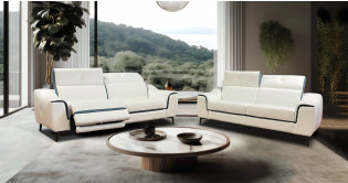 GLORIA 100% Cuir Relaxation avec têtières Electrique (en option) ou canapé Fixe