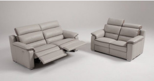 ROSIANE Canapé 100% Cuir Relaxation avec têtières Electrique (en option) ou canapé Fixe