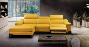 COUNTRY Angle méridienne 100% Cuir ou tissu, Relaxation avec têtières Electrique (en option) ou Fixe