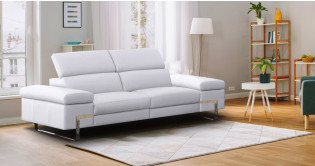 URANUS 100% Cuir Relaxation avec têtières Electrique (en option) ou canapé Fixe