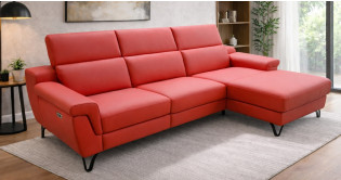 ARIEL angle méridienne 100% Cuir Relaxation avec têtières Electrique (en option) ou Fixe